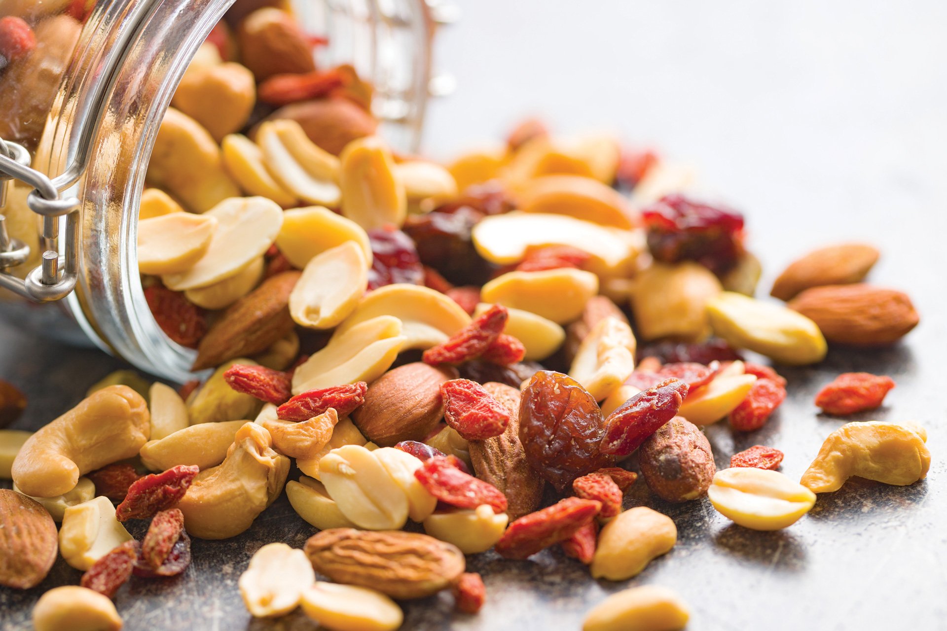 Nut mix in a jar