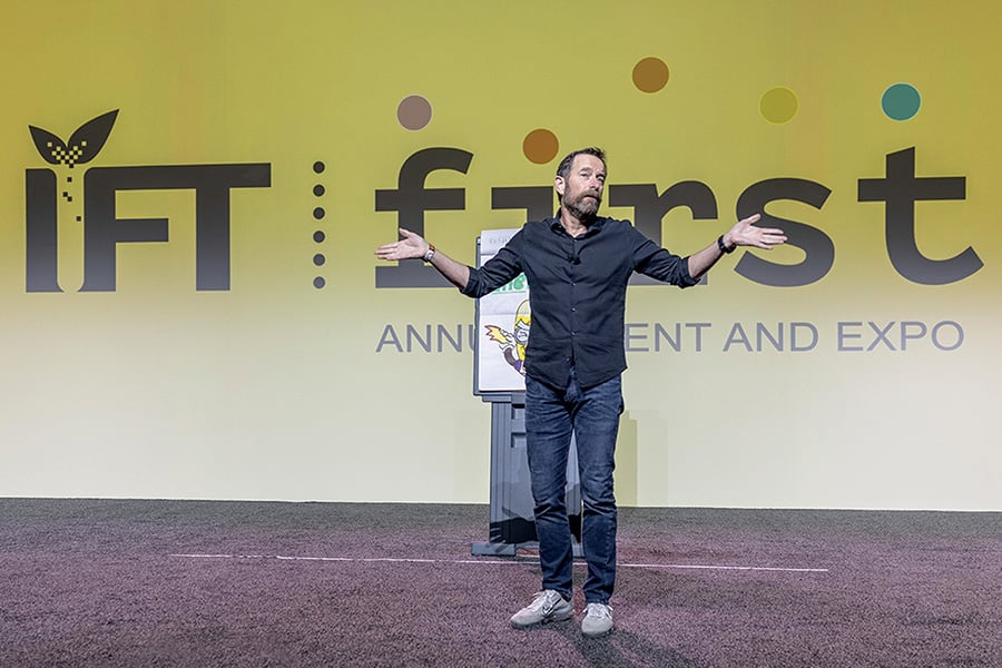 Keynoter Duncan Wardle speaking onstage at IFT FIRST