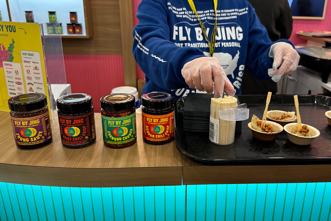 Fly By Jing offered attendees dumplings with its Sichuan chili crisp