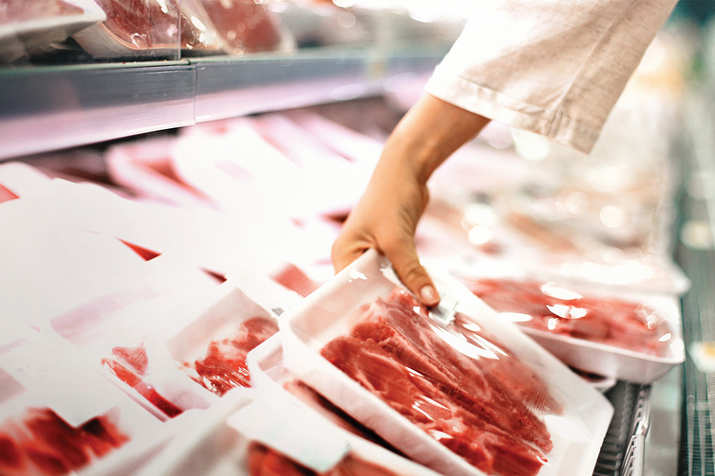 Fresh meat at a butcher shop