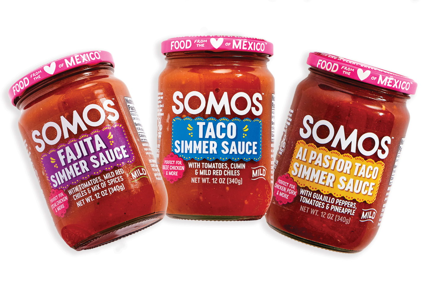 SOMOS new line of Taco, Fajita, and Al Pastor Taco Simmer Sauces