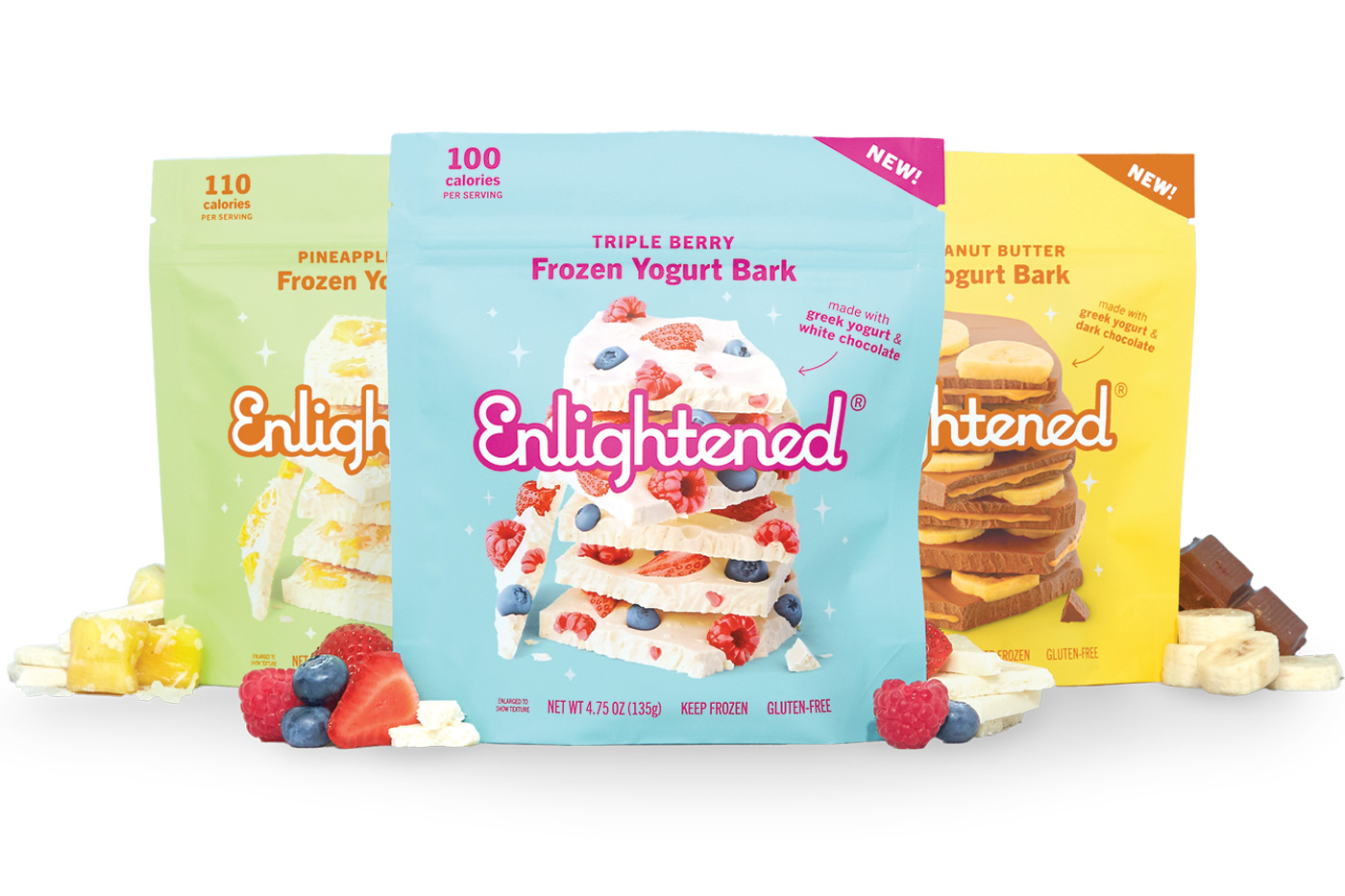 Enlightened Frozen Yogurt Bark
