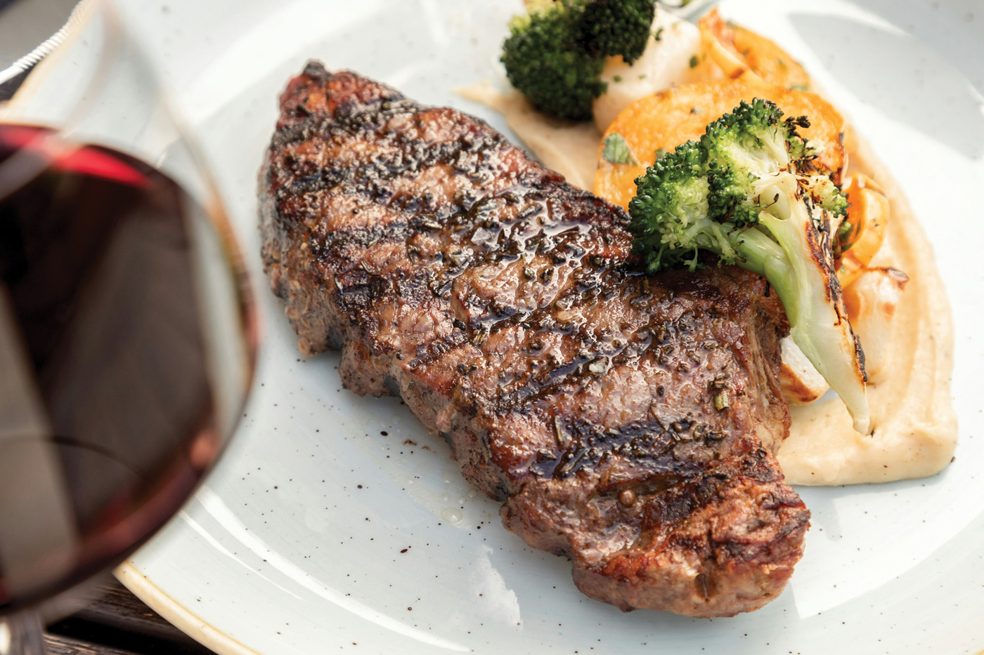 Steak Dinner with Wine