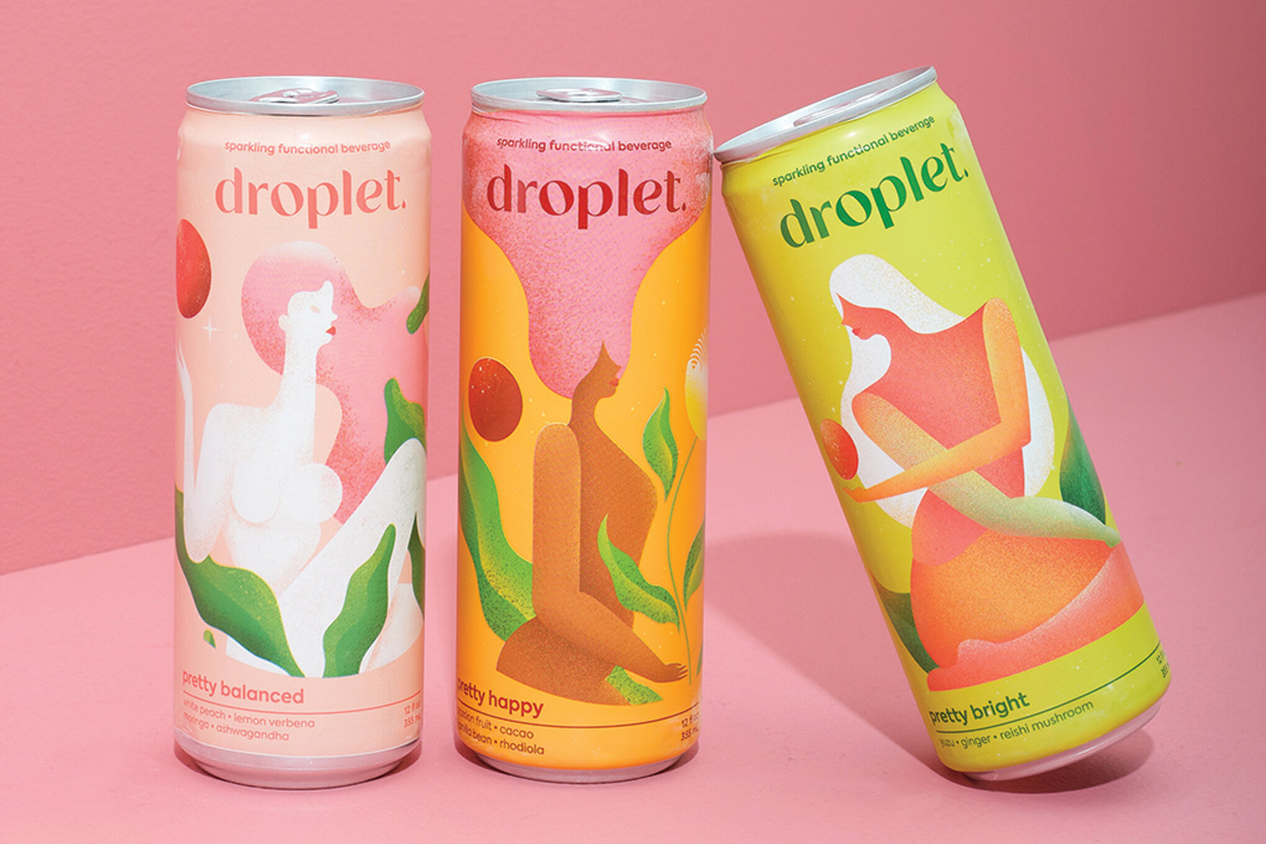 canned sparkling Droplet beverages