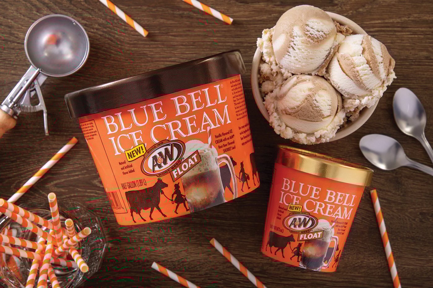 Blue Bell Ice Cream A&W Root Beer Float flavored ice cream