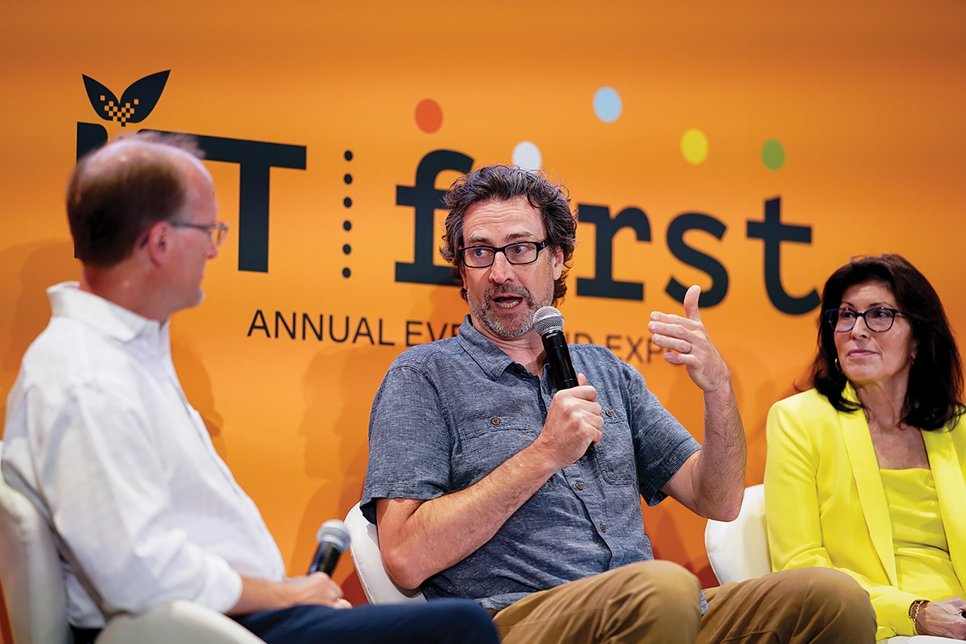 Business FIRST panelists, pictured, from left, include Food Technology&rsquo;s Dale Buss, Jeff Grogg of JPG Resources, and Sally Lyons Wyatt of Circana.