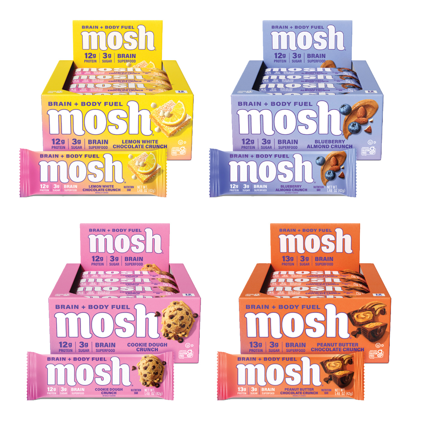 MOSH reformulated bars including Cognizin, Kyowa Hakko&rsquo;s patented form of citicoline.