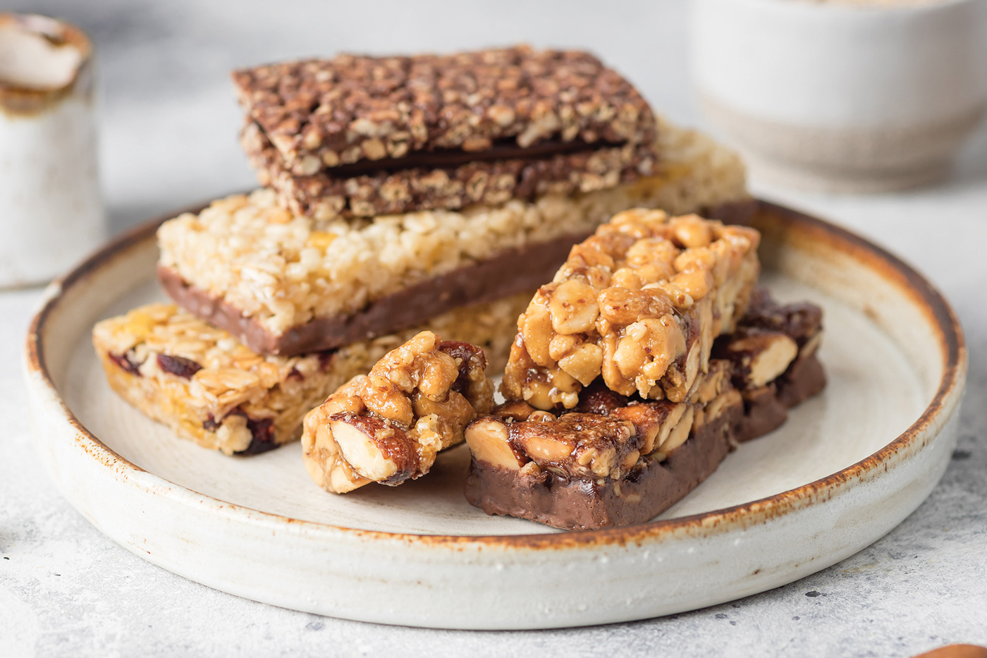 Assortment of different energy protein bars