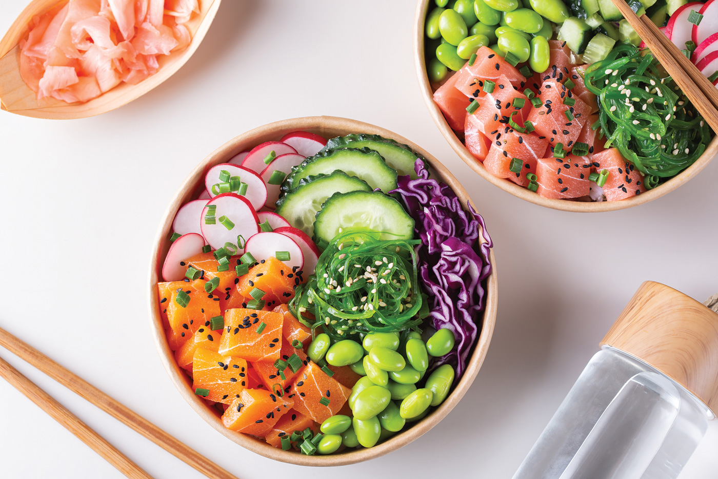 Vegan Poke bowl with Plant based seafood