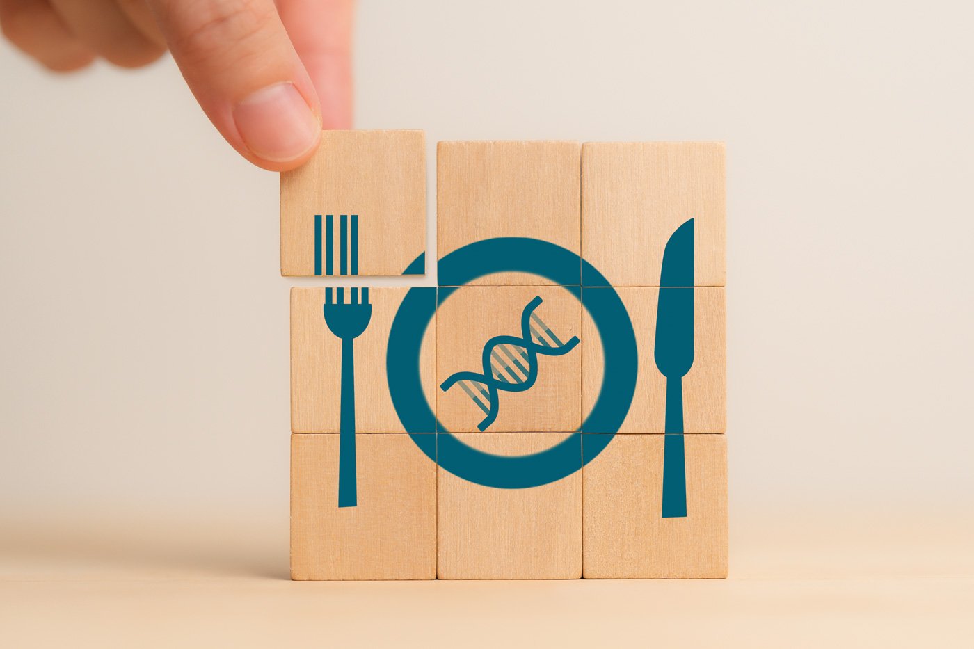 Genetics and diet, personalized healthcare and wellness concept.