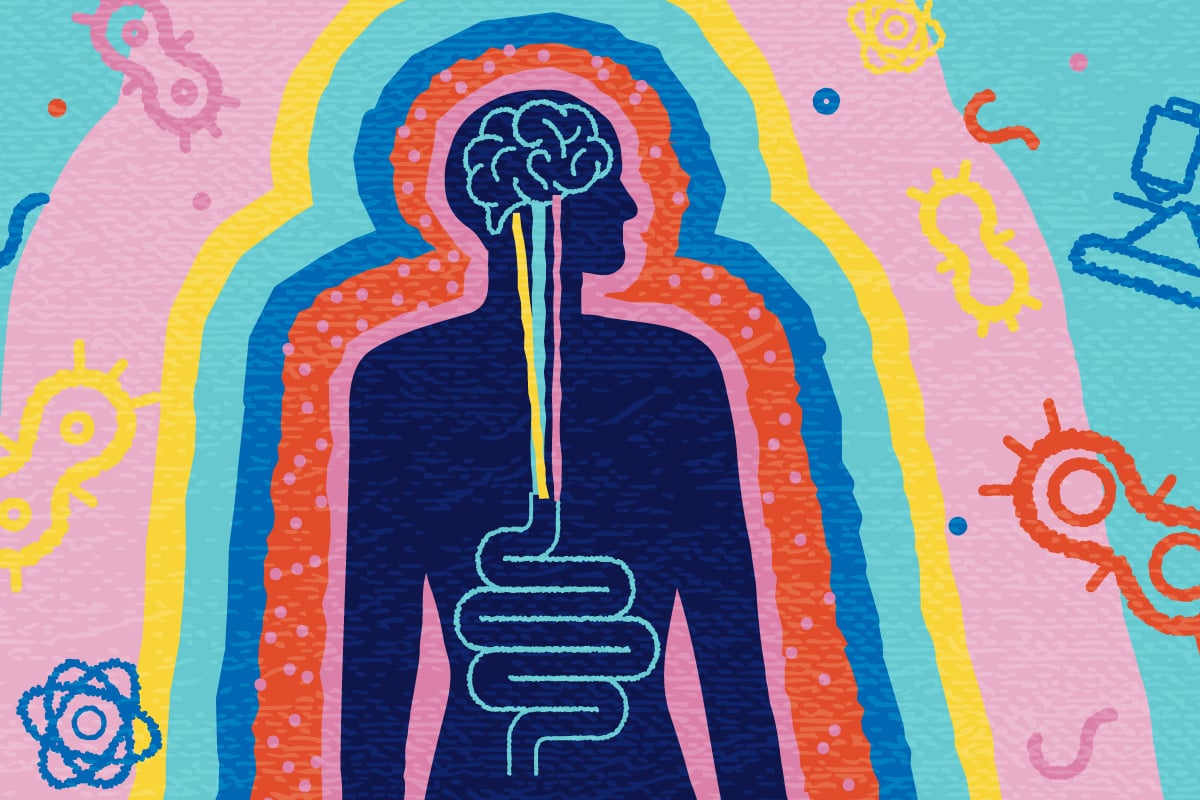 Brain Gut Connection abstract Health and Science concept