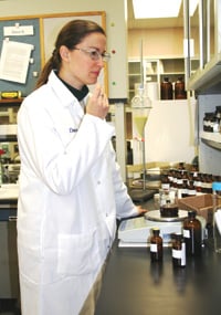 Figure 2. Certified Flavorist Dana Gasiorowski prepares a compounded flavor.