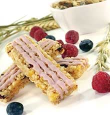 Drizzles and coatings for bars can include yogurt powder.