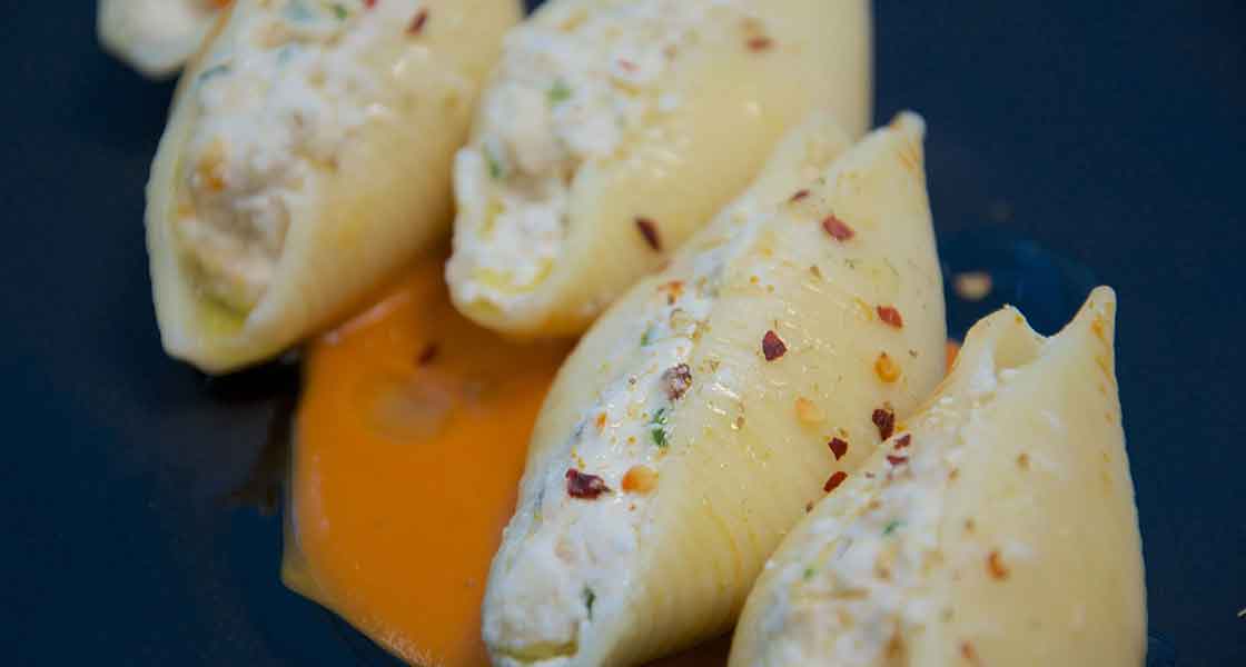 Cauliflower, Butter Bean & Ricotta Stuffed Shells