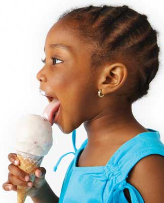Girl eating ice cream