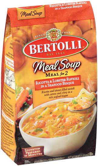  Frozen Bertolli Meal Soups.