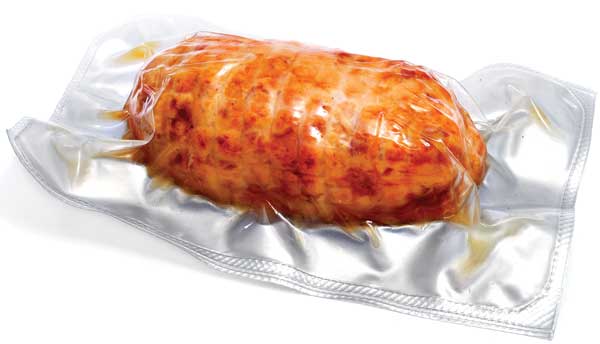 Vacuum packaging meat requires high-barrier packaging. 