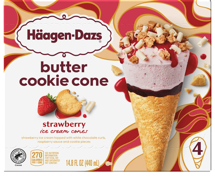 H&auml;agen-Dazs butter cookie cone frozen novelty